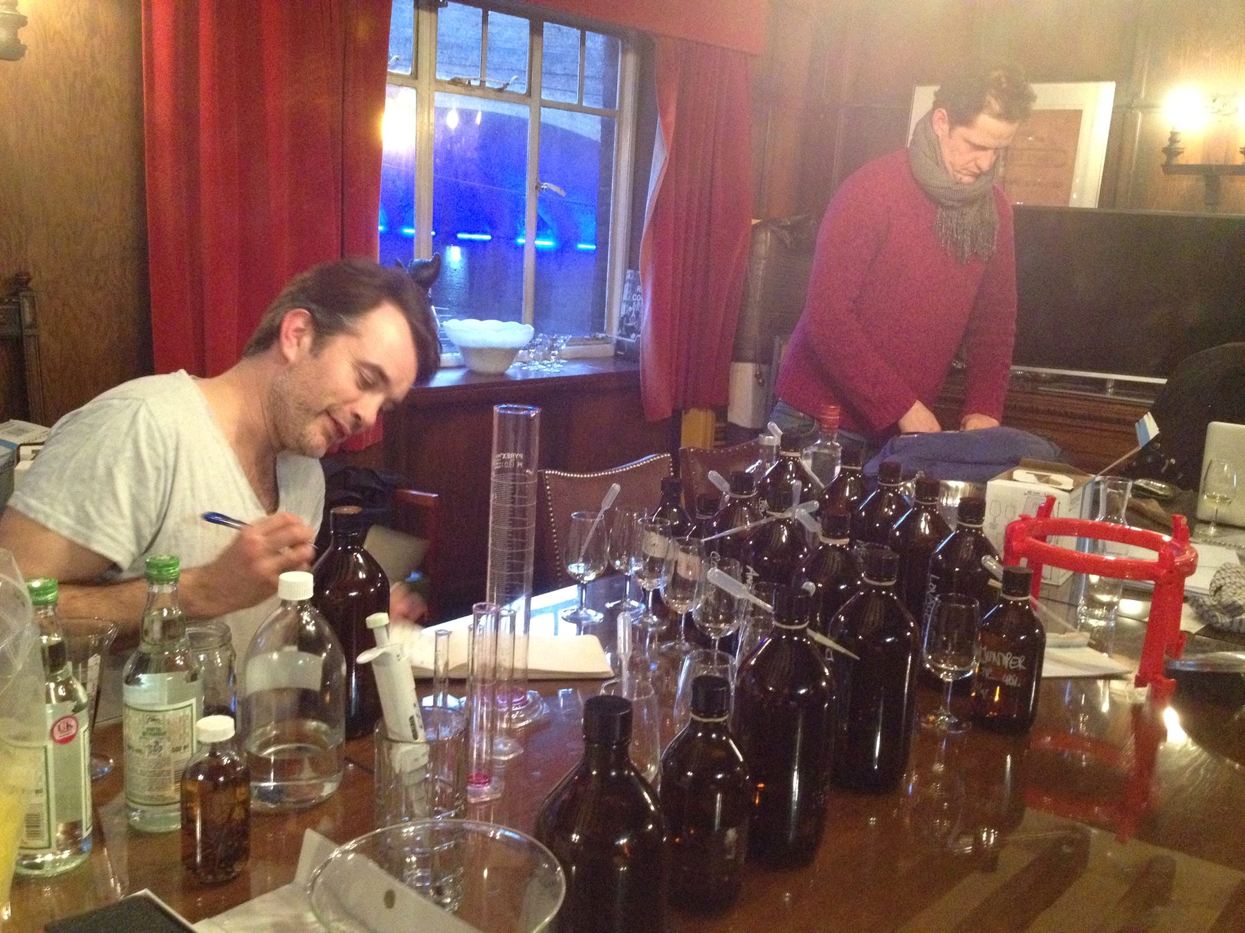 Hepple team blending and tasting