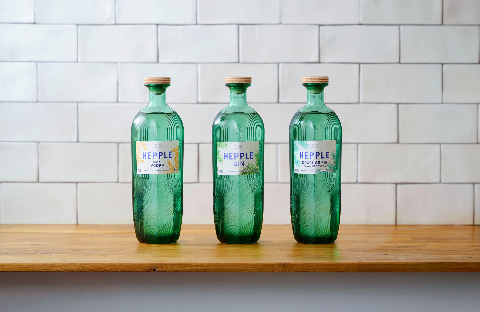 The Hepple range: Wild Juniper Gin, Moorland Vodka and Douglas Fir Vodka